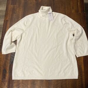 NWT Chico’s 3/4 sleeve turtleneck 2 size 12 ecru